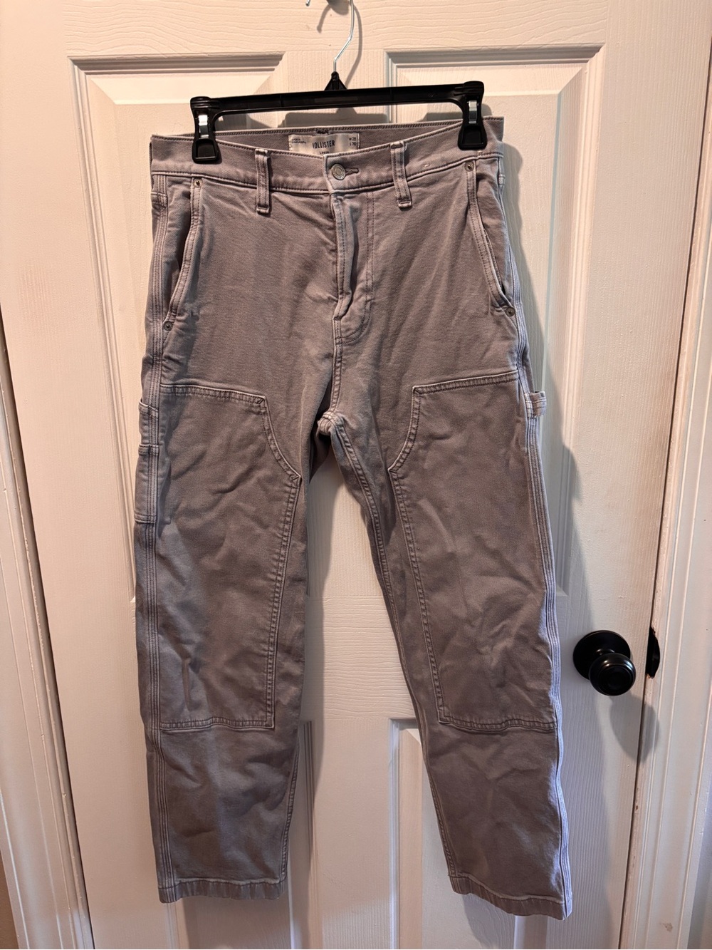Hollister Men's Cargo Pants in Light Gray